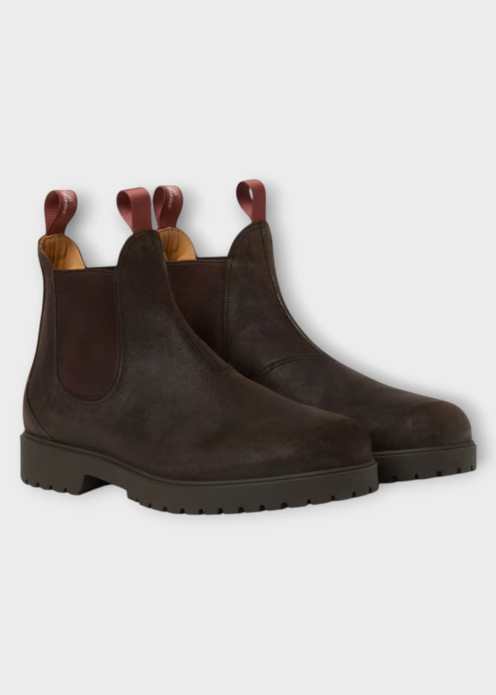 Loro Piana Loro Piana Boots, Brown, Dover Walk Calf Leather Rugged Chelsea Boot In Very Dark Brown