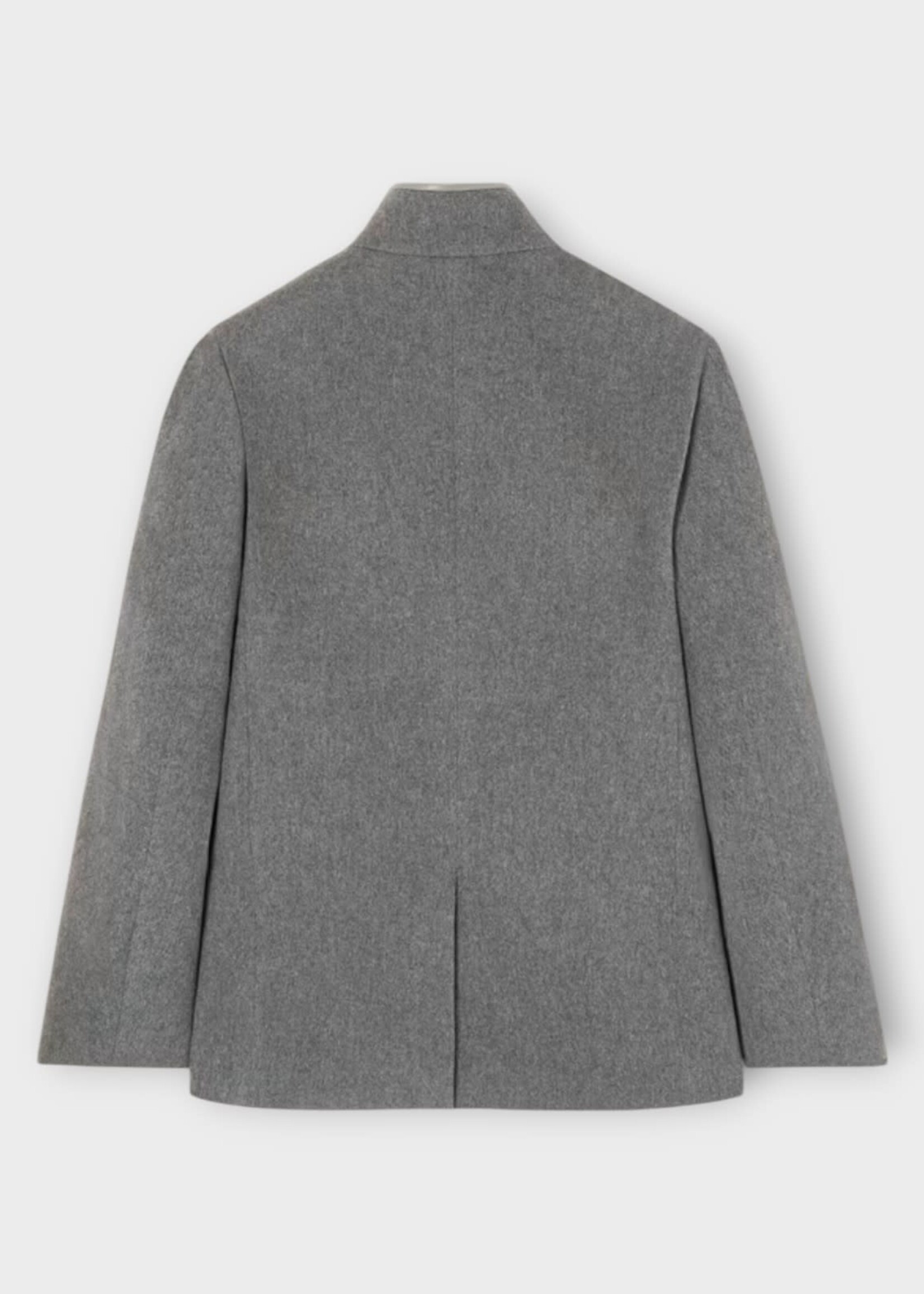 Loro Piana Loro Piana Jacket, Grey, Spagna Cashmere Storm System Buttoned Jacket In Grey Melange w/ Patch Pockets