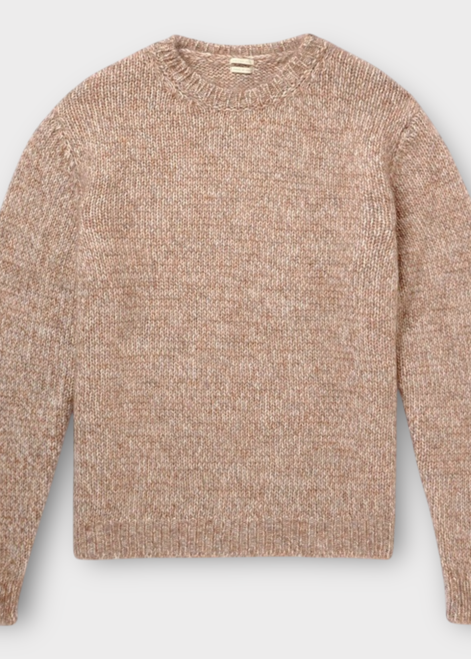 Massimo Alba Massimo Alba Knitwear, Brown, Ethan Silk Mohair Crew Neck Sweater in Terra