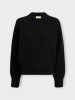 Khaite Khaite Knitwear, Black, Lennox Cashmere Ribbed Crew Neck Sweater In Black