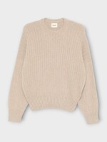 Khaite Khaite Knitwear, Beige, Lennox Cashmere Ribbed Crew Neck Sweater In Putty