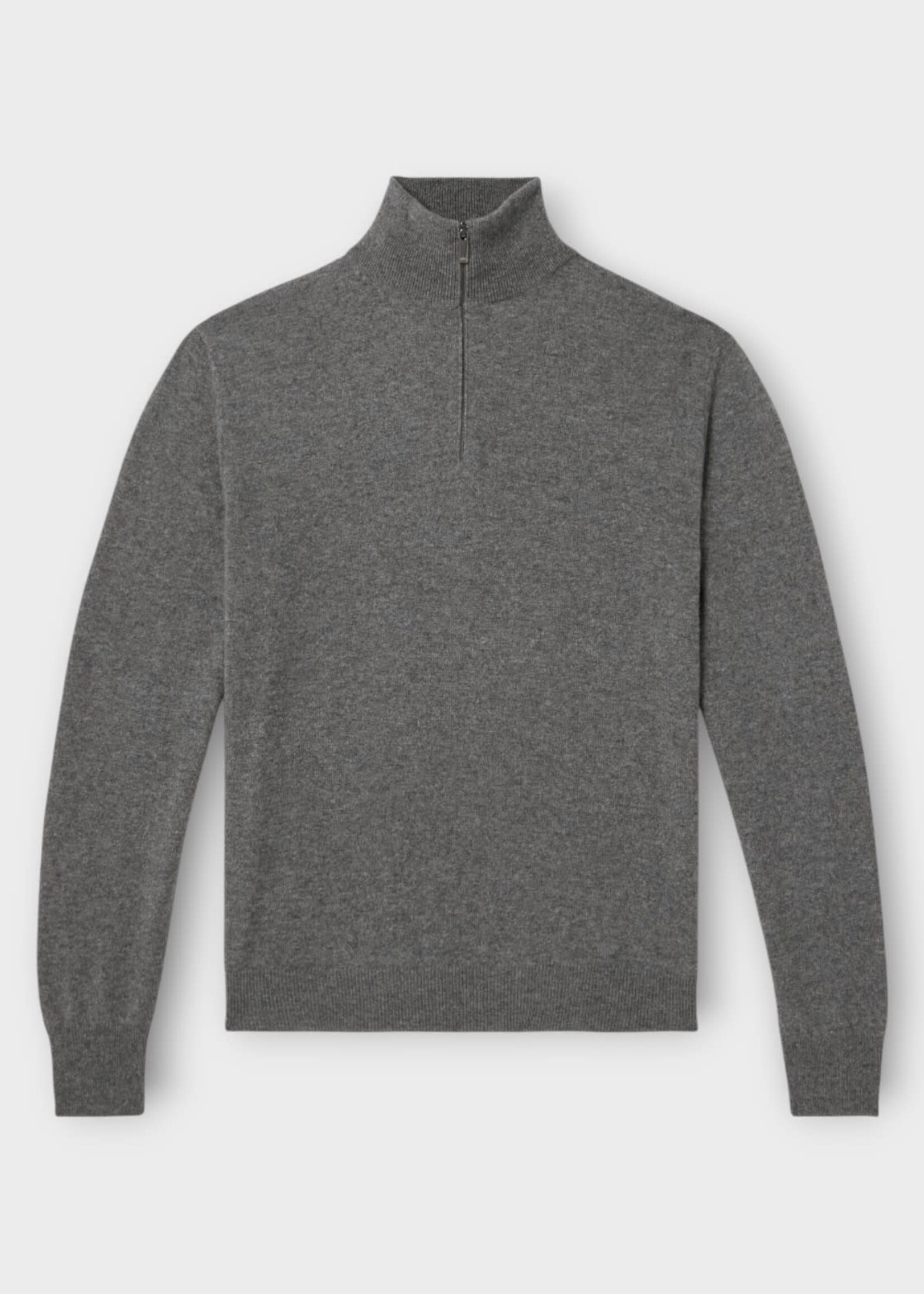 Massimo Alba Massimo Alba Knitwear, Grey, Liam Cashmere Half Zip Sweater In Grigio Melange