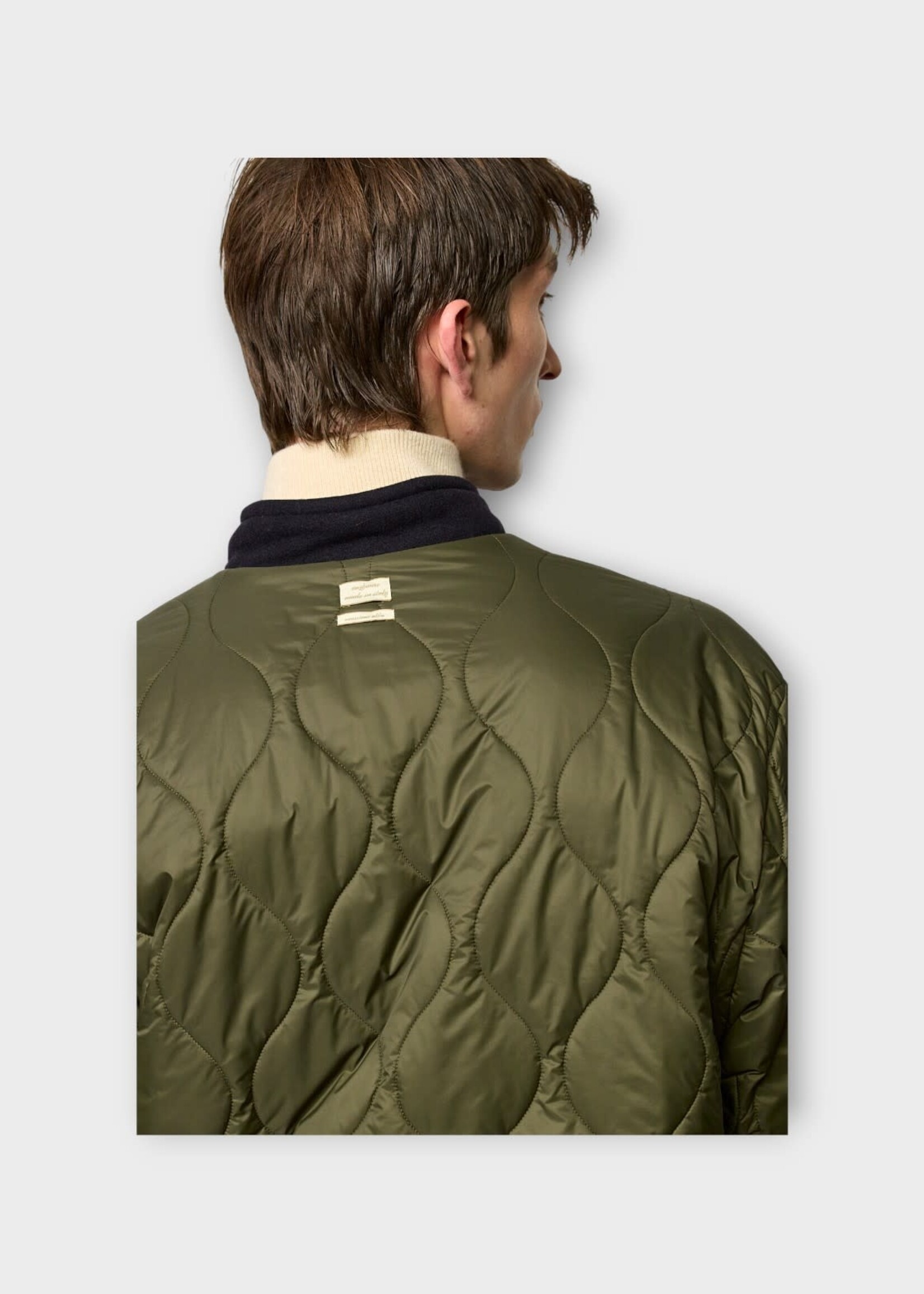 Massimo Alba Massimo Alba Jacket, Multi, Chevrolet Cashmere Reversible Padded Single Breasted Jacket In Blu & Green