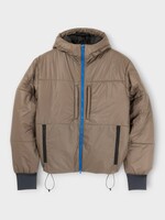 GR10K GR10K Jacket, Grey, Puffer Hooded Contrast Blue Zipp Up Jacket In Turtle
