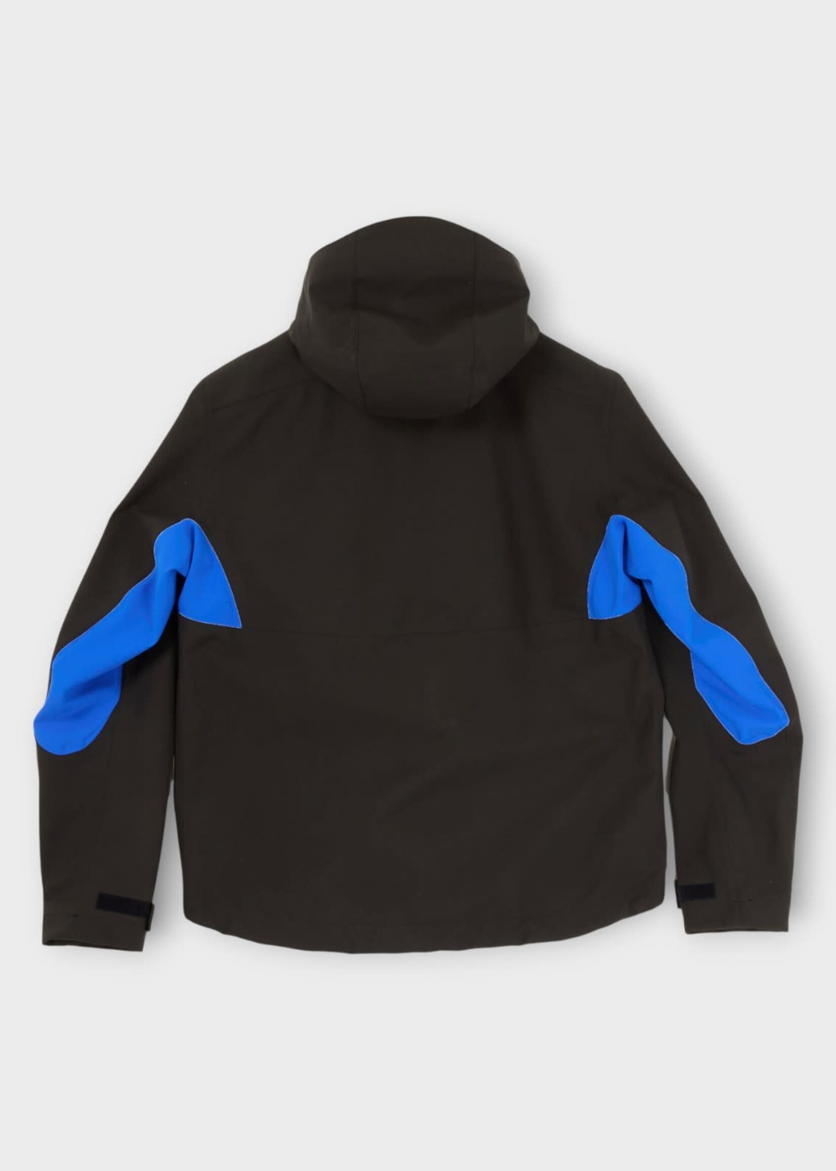 GR10K GR10K Jacket, Grey, High Neck Zipp Up Skeleton Shell II Hooded Jacket In Dark Soil Grey