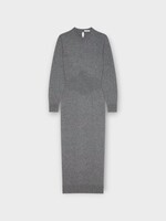 Givenchy Givenchy Dress, Grey, Cashmere Long Sleeves Slit Dress w/ Ribbed Waist