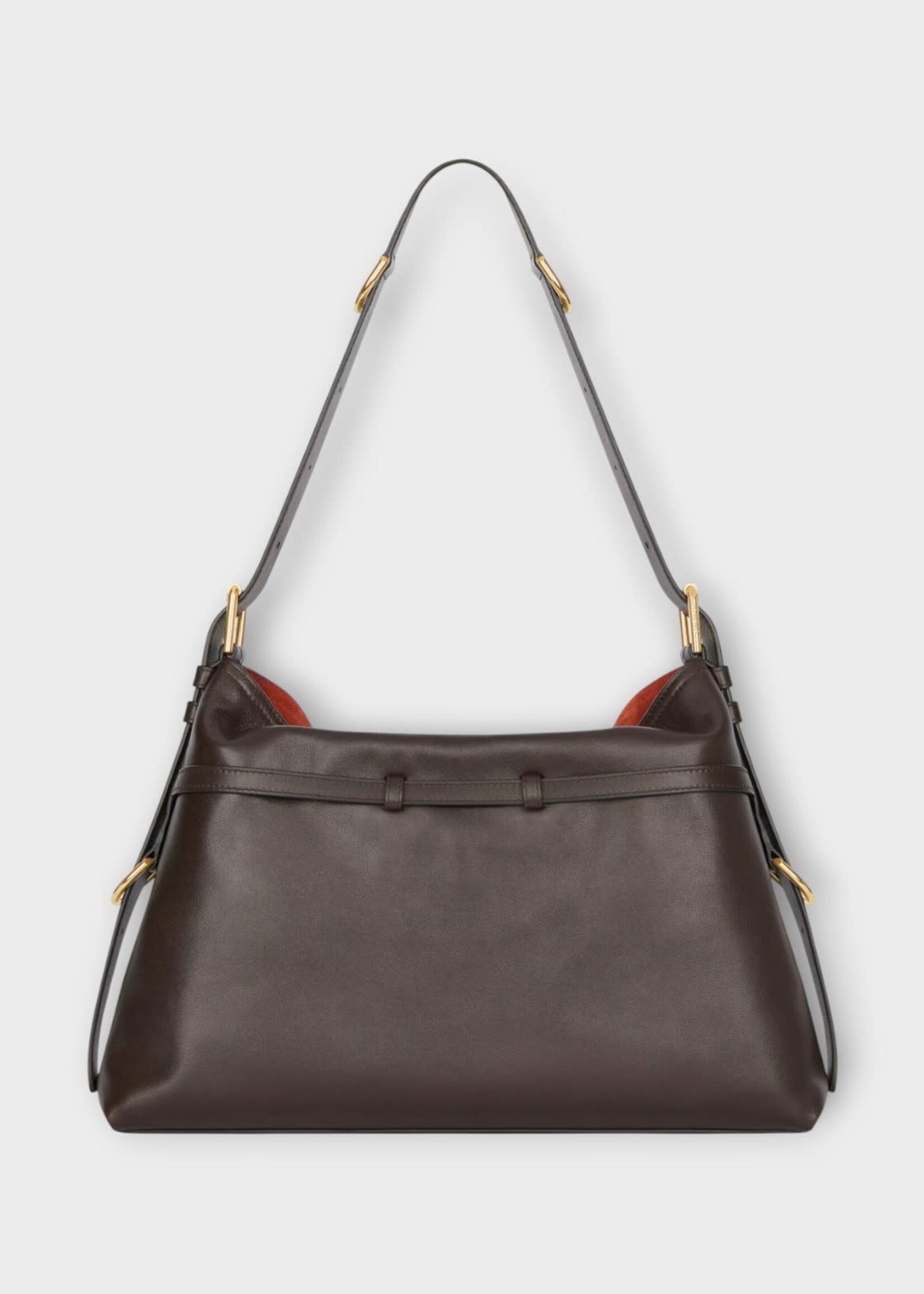 Givenchy Givenchy Bag, Brown, Calf Leather Voyou Medium Shoulder Bag In Chocolate