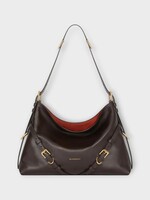Givenchy Givenchy Bag, Brown, Calf Leather Voyou Medium Shoulder Bag In Chocolate