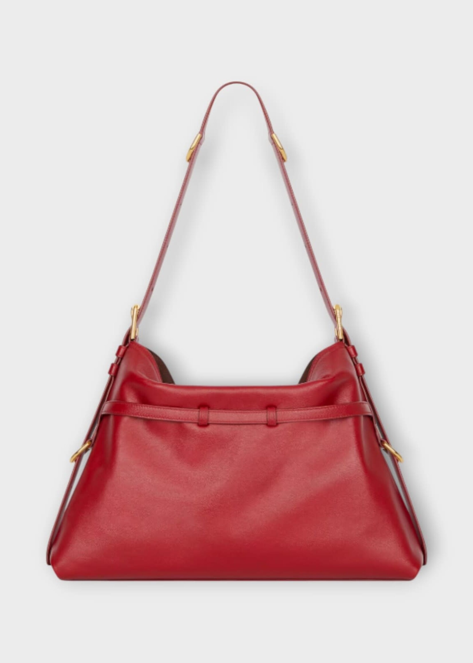 Givenchy Givenchy Bag, Red, Calf Leather Voyou Medium Shoulder Bag In Dark Red
