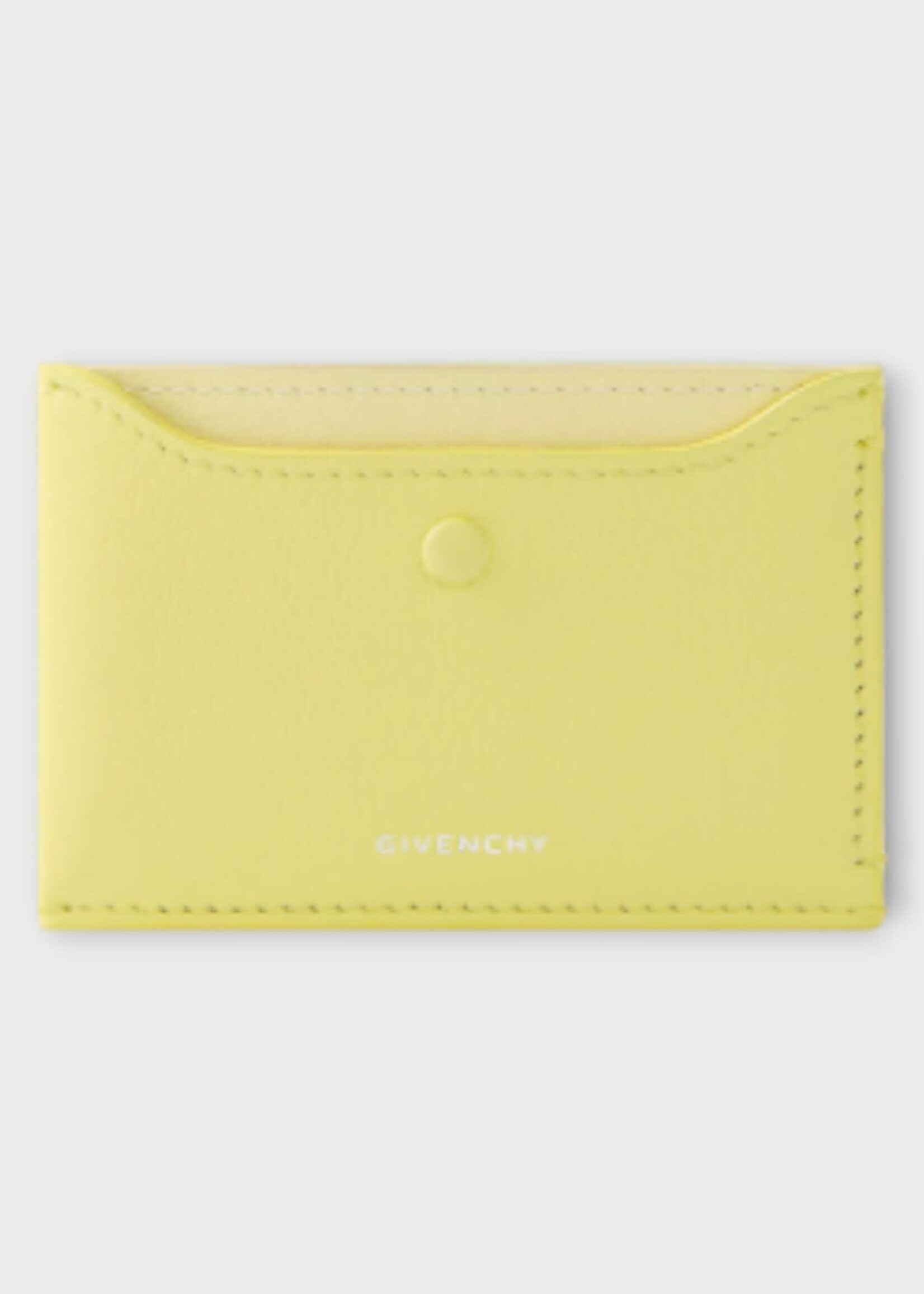 Givenchy Givenchy Wallet, Yellow, Calf Leather Card Holder In Acid Yellow