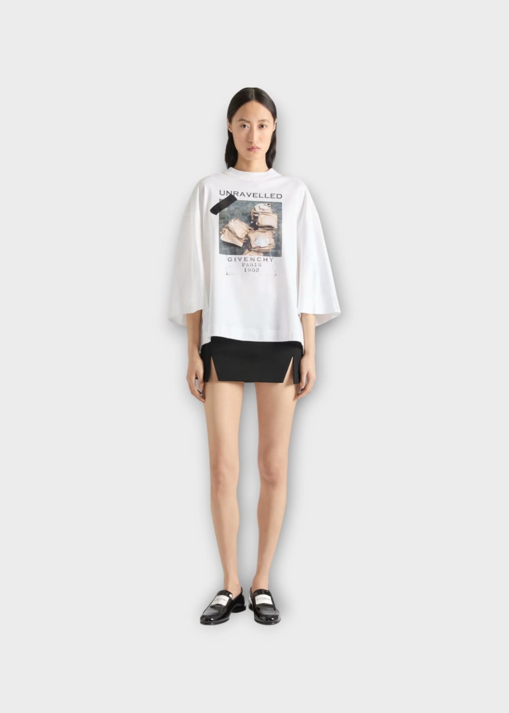 Givenchy Givenchy Skirt, Black, Wool Mini Skirt w/ Two Arched Slits