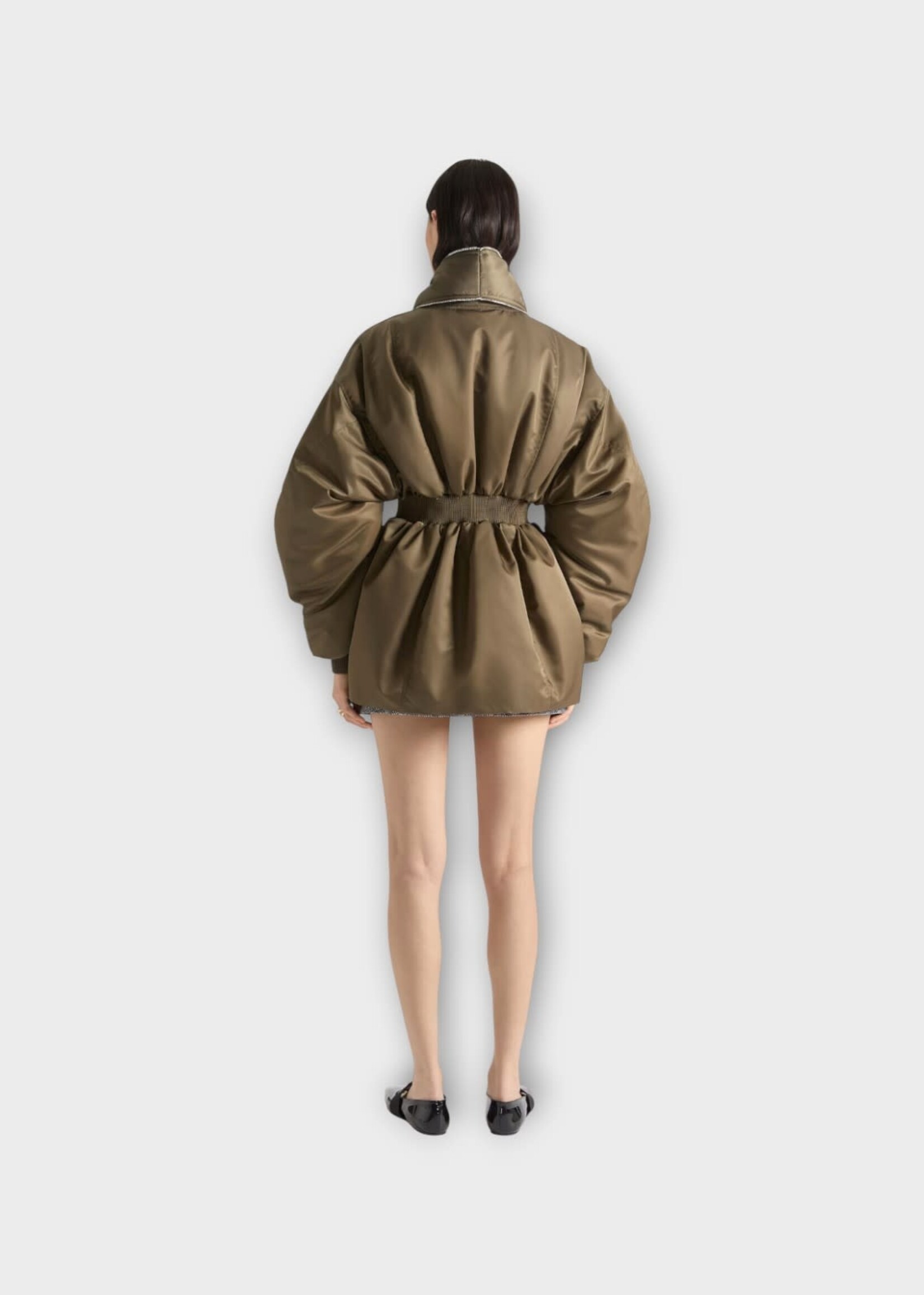 Givenchy Givenchy Jacket, Brown, Zippped Up Elastic Waist Bomber In Khaki