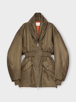 Givenchy Givenchy Jacket, Brown, Zippped Up Elastic Waist Bomber In Khaki