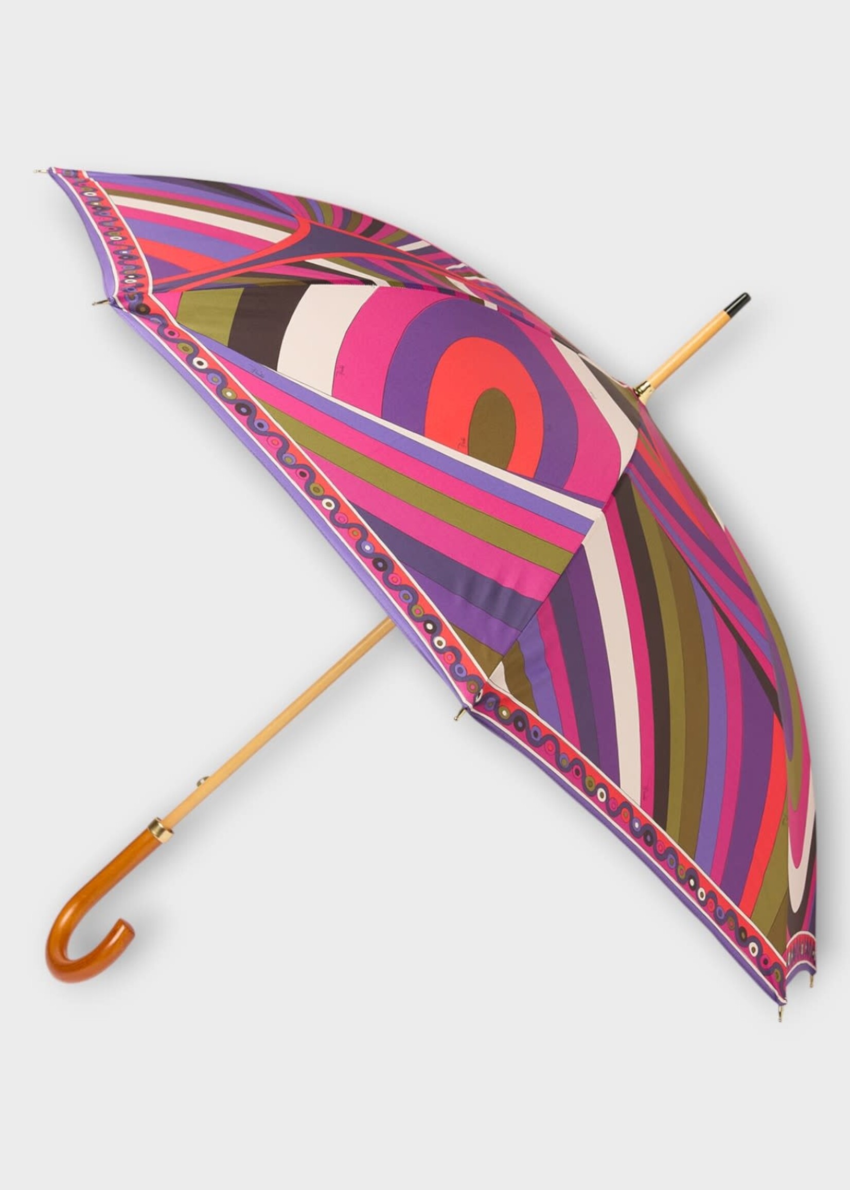 Pucci Pucci Accessory, Print, Natural Wood Handle In Multicolour w/ Iride Print