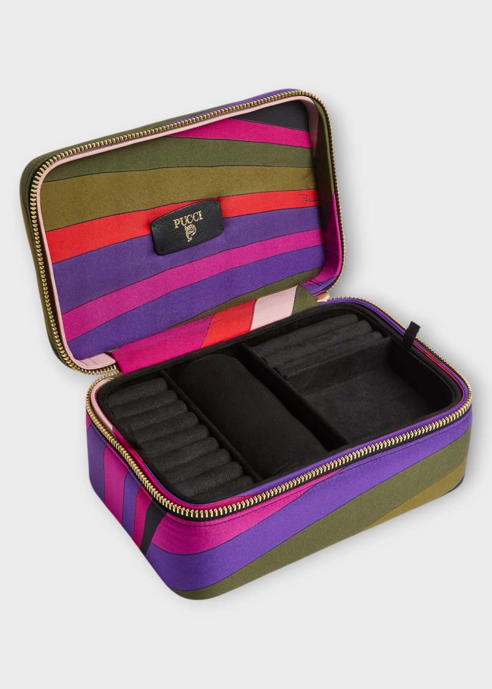 Pucci Pucci Accessory, Print, Silk Twill  Jewellery Box In Multicolour w/ Iride Print
