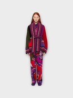 Pucci Pucci Knitwear, Multi, Wool Belted Colorblock Cardigan In Multicolour