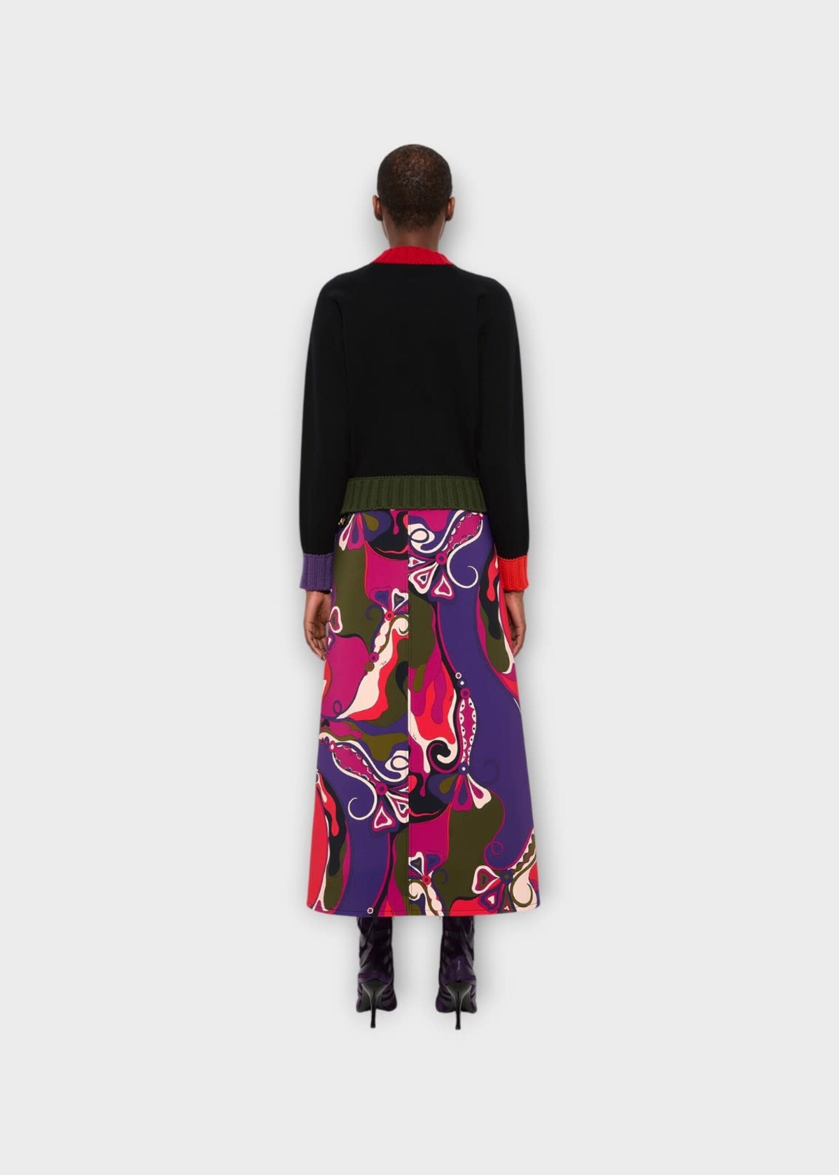 Pucci Pucci Knitwear, Multi, Wool Basic Colorblock Sweater In Multicolour