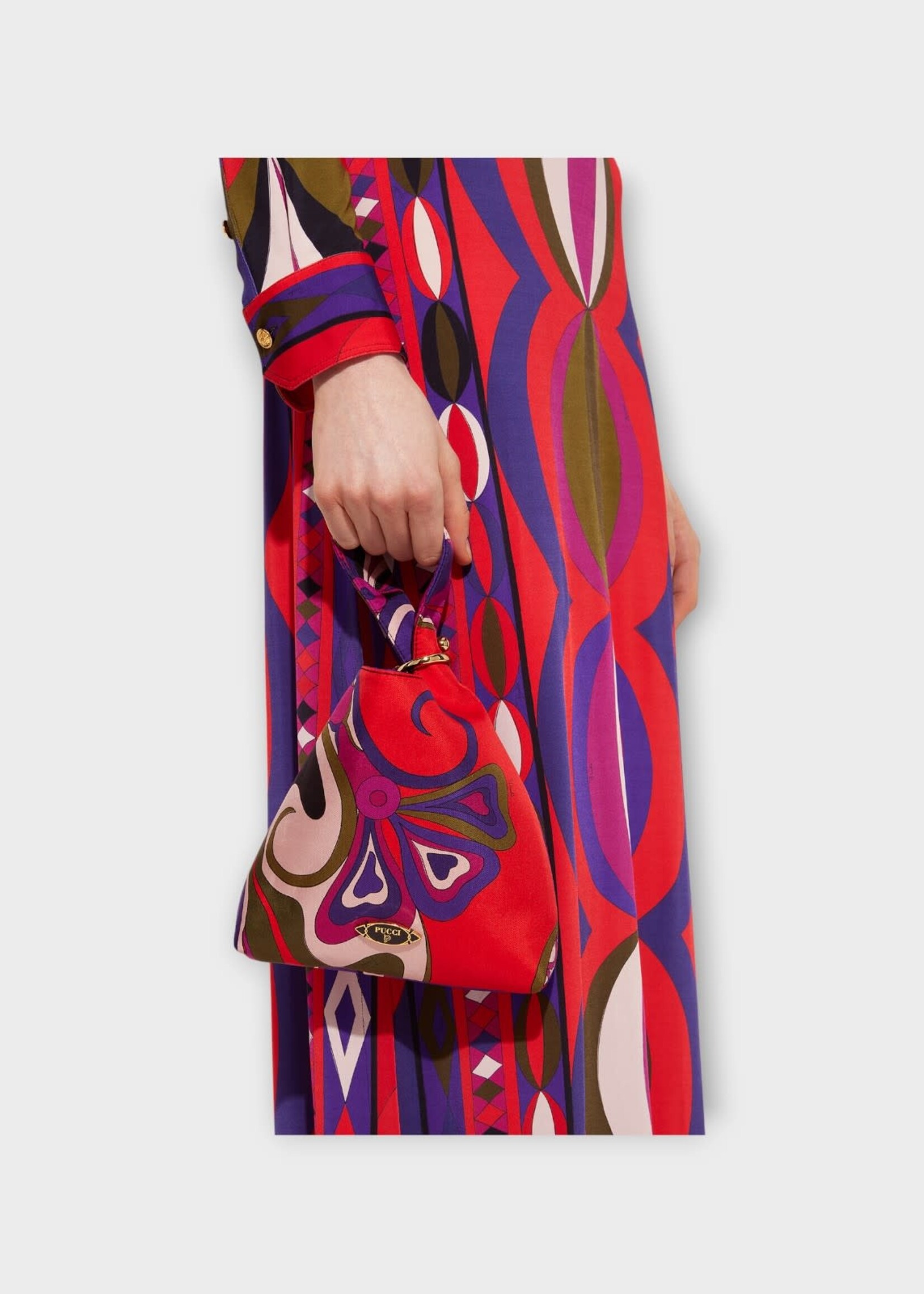 Pucci Pucci Bag, Print, Silk Twill Thin Handle Bag In Multicolour w/ Orchidee Print