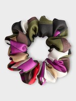 Pucci Pucci Hair Accessory, Print, Silk Twill Hair Tie In Nero & Fuxia w/ Iride Print