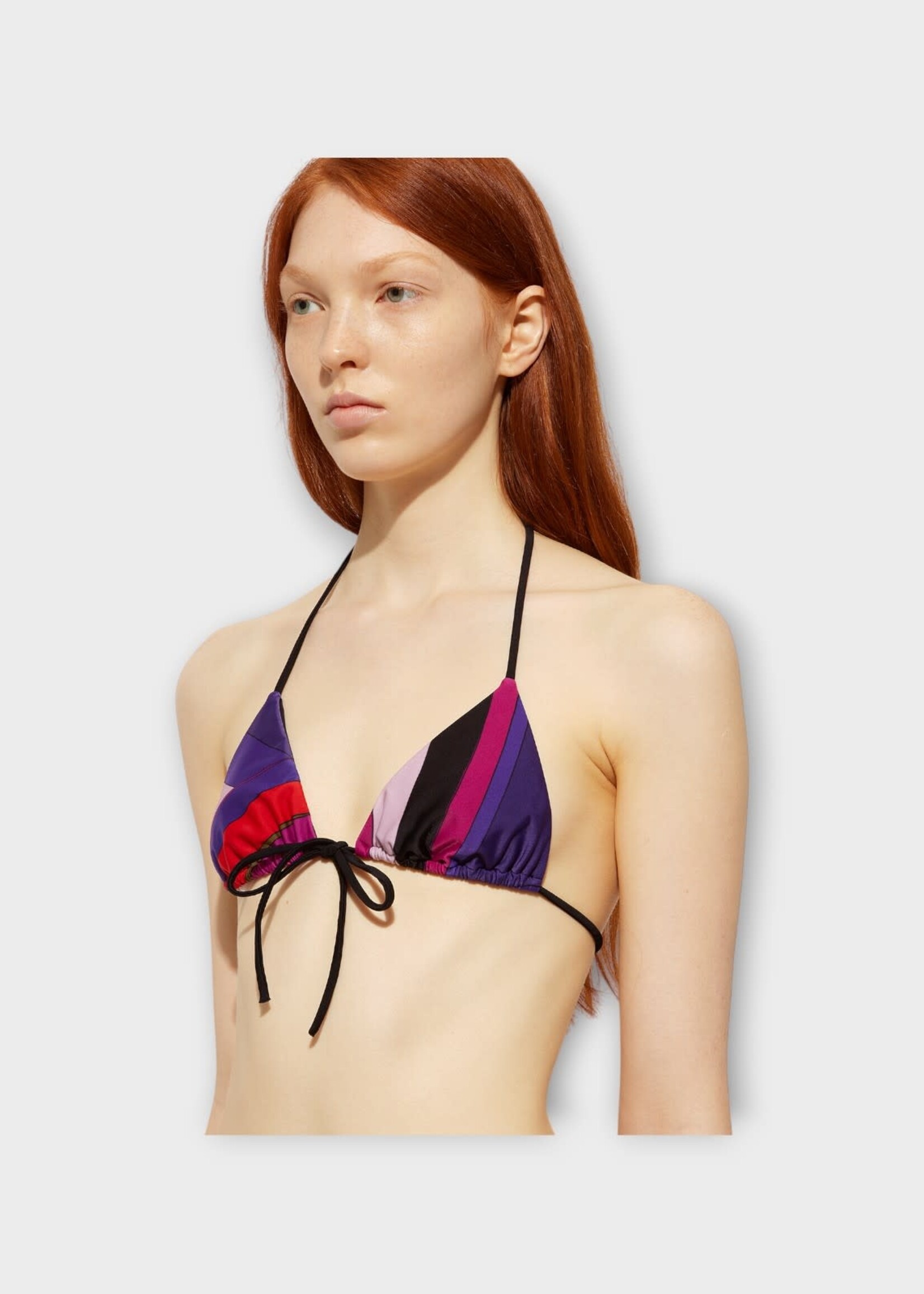 Pucci Pucci Swimwear, Print, Triangle Bikini Top In Multicolour w/ Iride Print