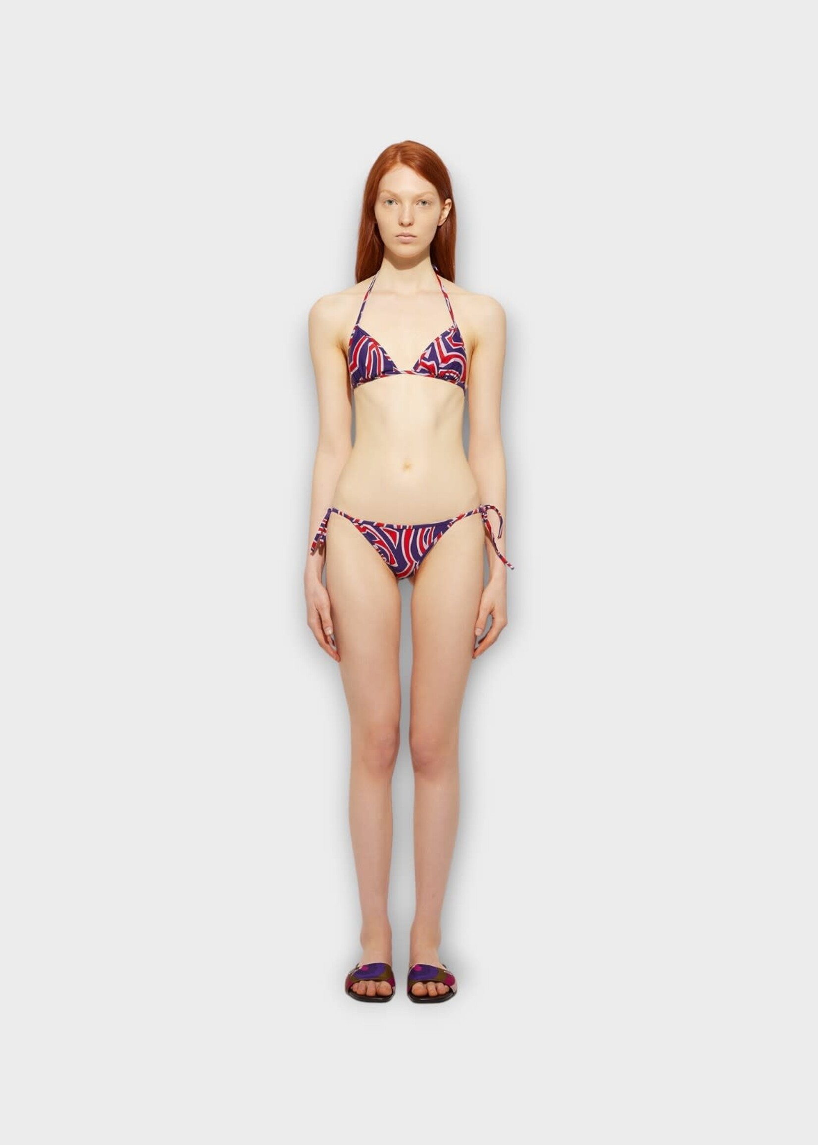 Pucci Pucci Swimwear, Print, Ties Bikini Bottom In Multicolour w/ Labirinto Print
