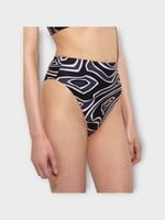 Pucci Pucci Swimwear, Print, High Waisted Bikini Bottom in Black & Pink w/ Labirinto Print