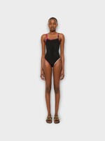 Pucci Pucci Swimwear, Black, One Piece Swimsuit In Nero w/ Printed Trim