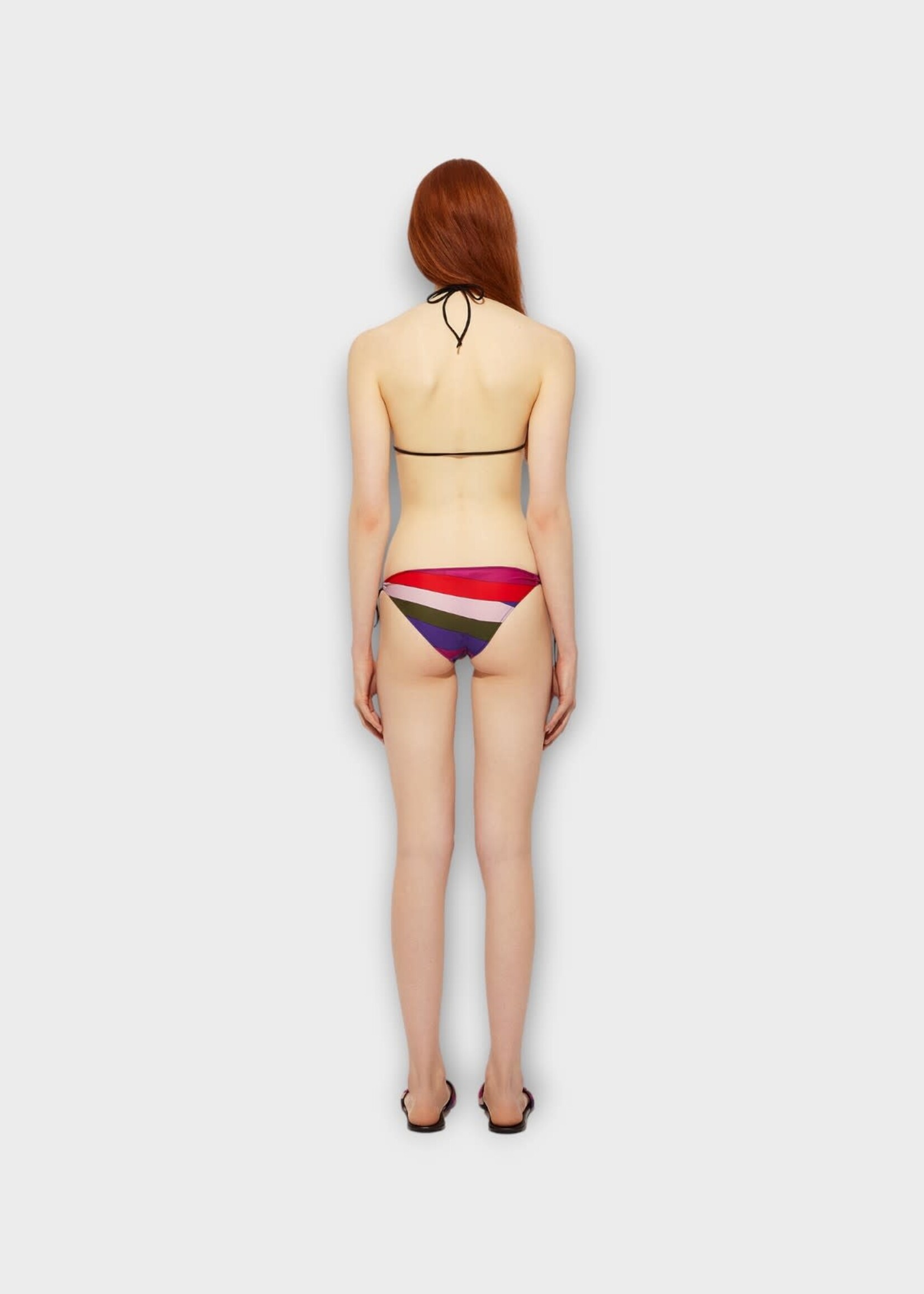 Pucci Pucci Swimwear, Print, High Waisted Ties Bikini Bottom In Multicolour w/ Iride Print