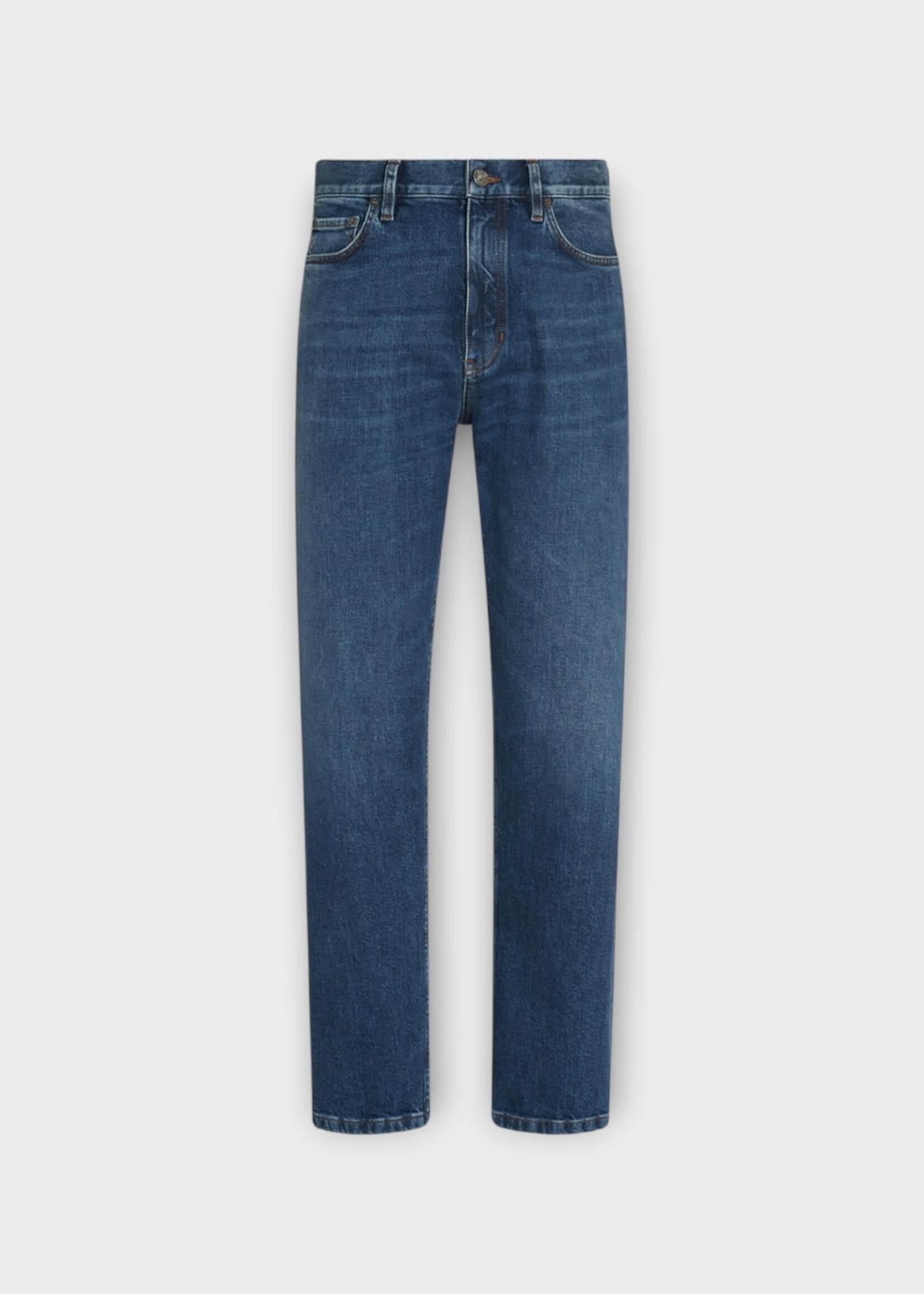 Zegna Zegna Jeans, Blue, Cotton Regular Fit Straight Leg Denim Pants