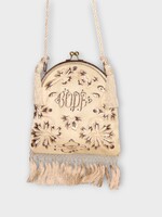 Bode Bode Bag, Beige, Phantasm Silk Fringe Tassels Bag In Ivory