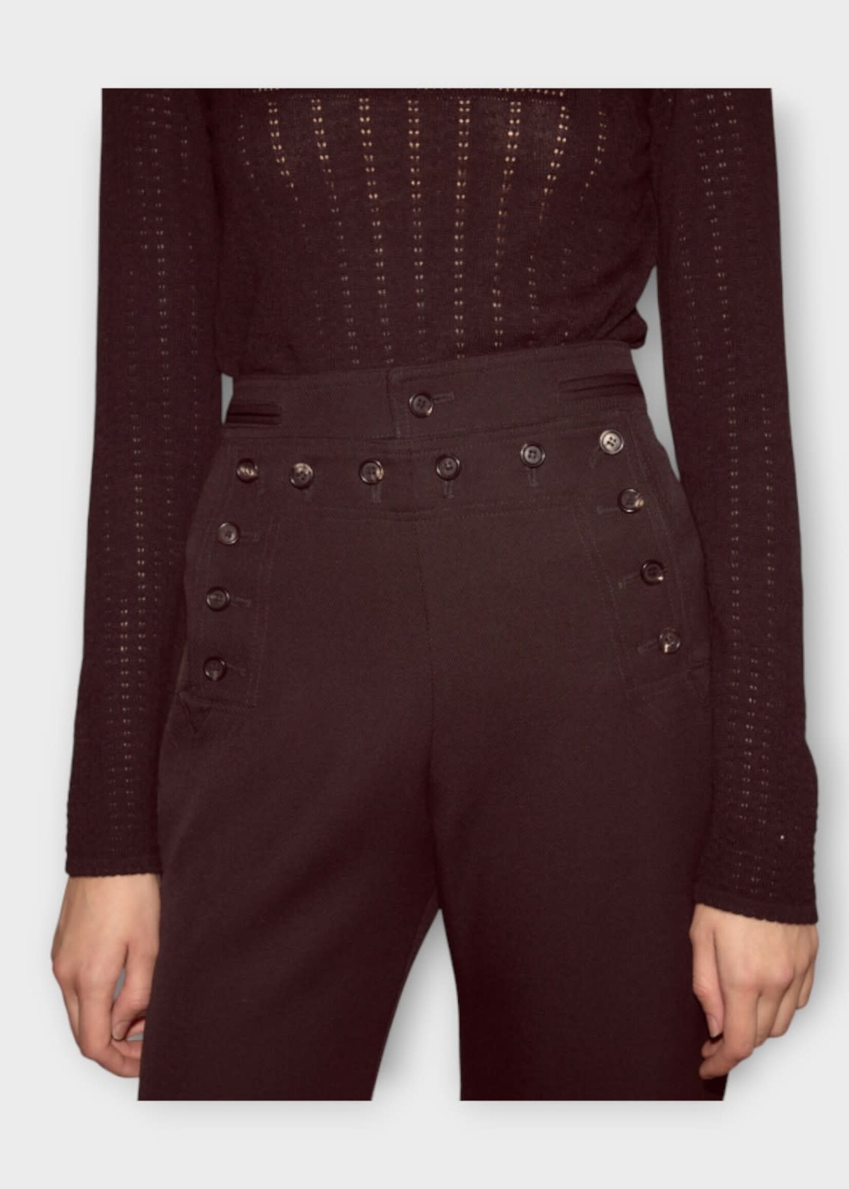 Bode Bode Trousers, Black, Riding Wool Twill Wide Leg Sailor Pants