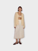 Bode Bode Sweater, Beige, Spotlight Sequin Embelished Swing Cardigan In Ivory