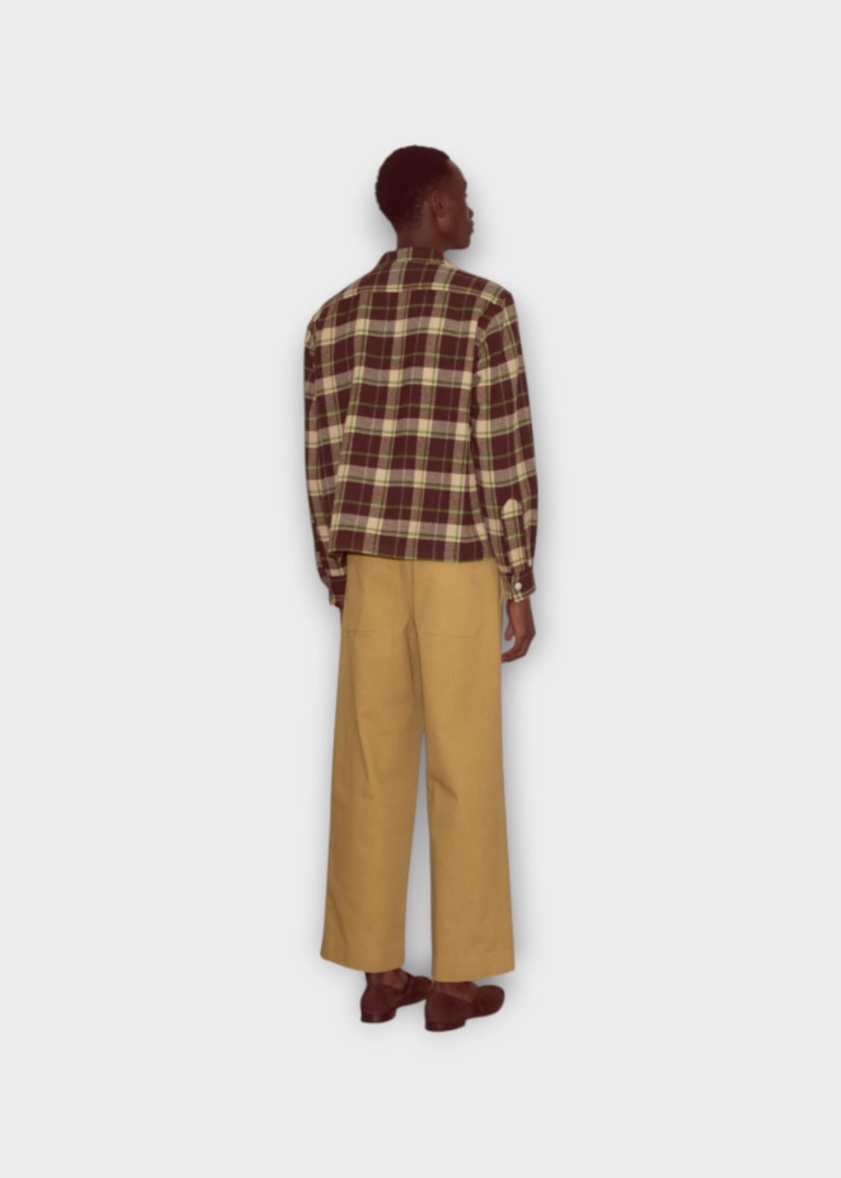 Bode Bode Shirt, Multi, Woodcrest Wool Checked Overshirt In Brown & Green