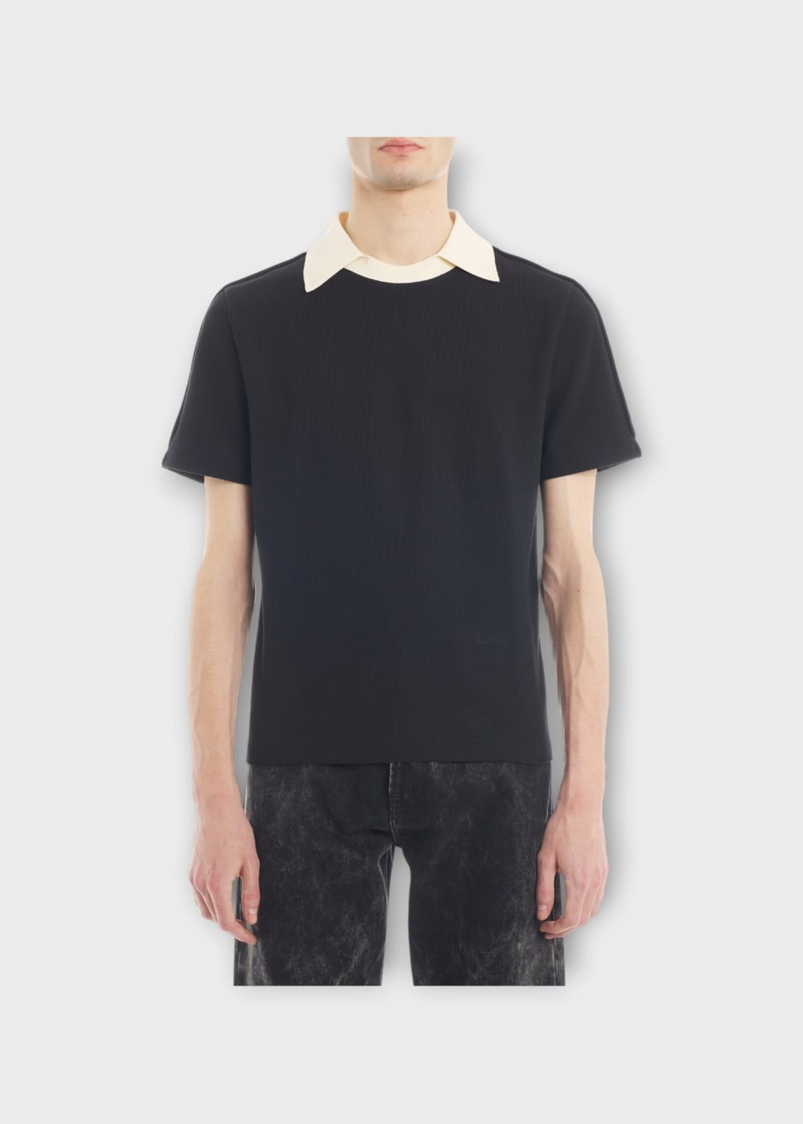 Lanvin Lanvin T-Shirt, Black, Contrasted Collar T-Shirt In Black