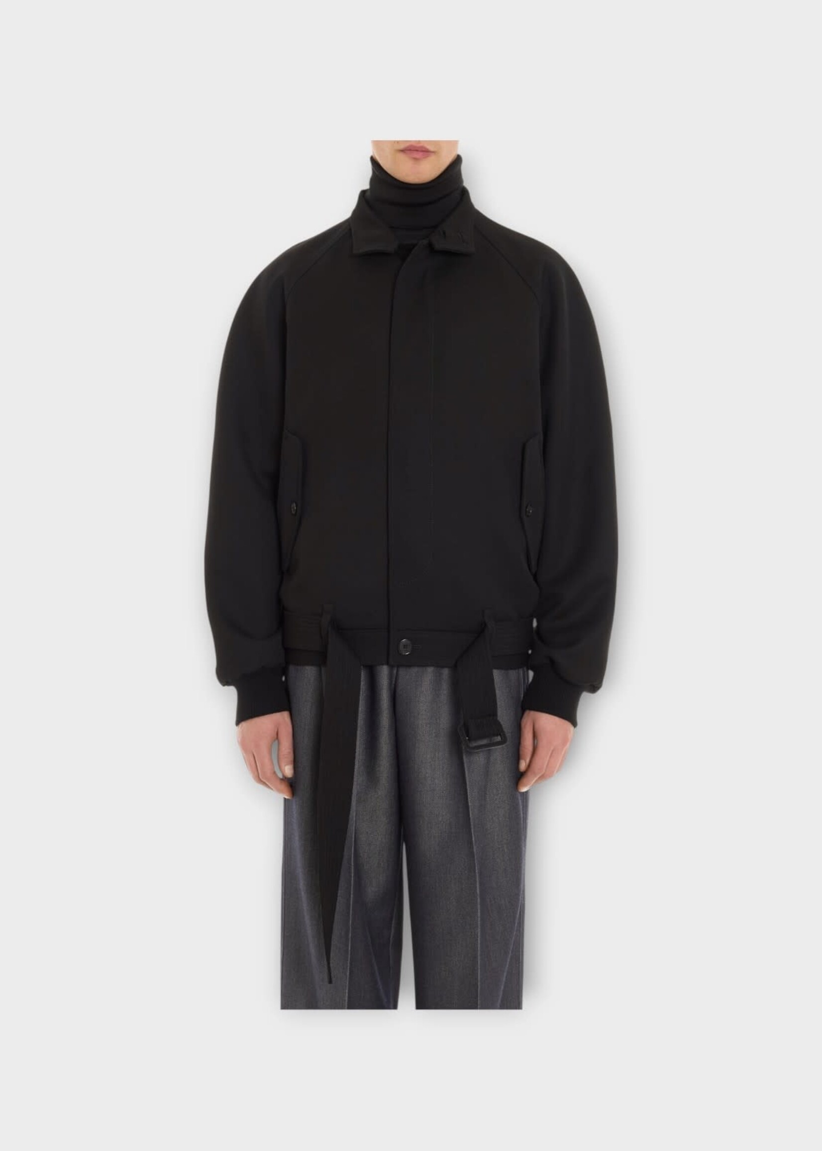 Lanvin Lanvin Jacket, Black, Light Wool Loose Fit High Collar Jacket In Black