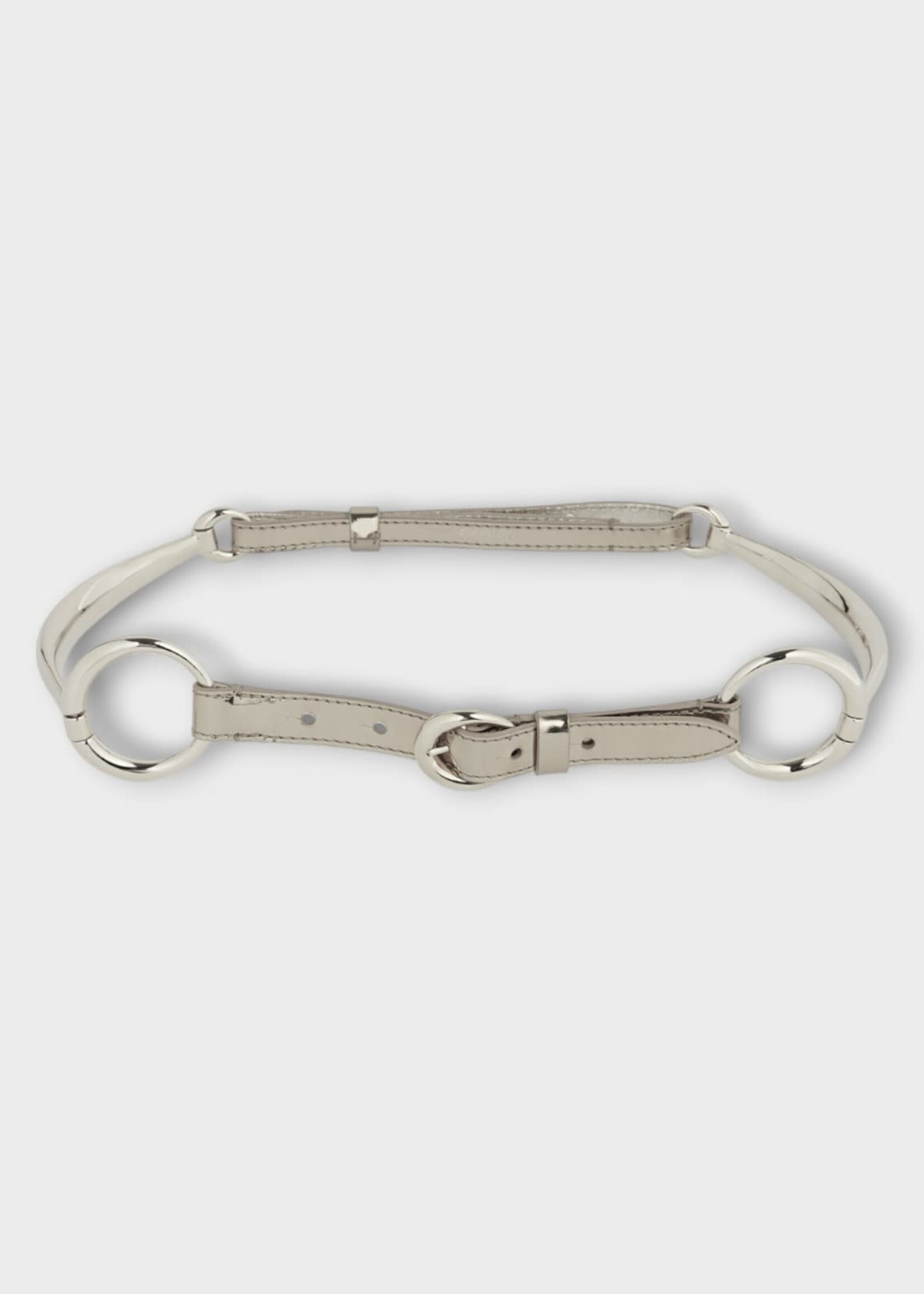 Rabanne Rabanne Belt, Silver, Ring Leather Belt In Silver