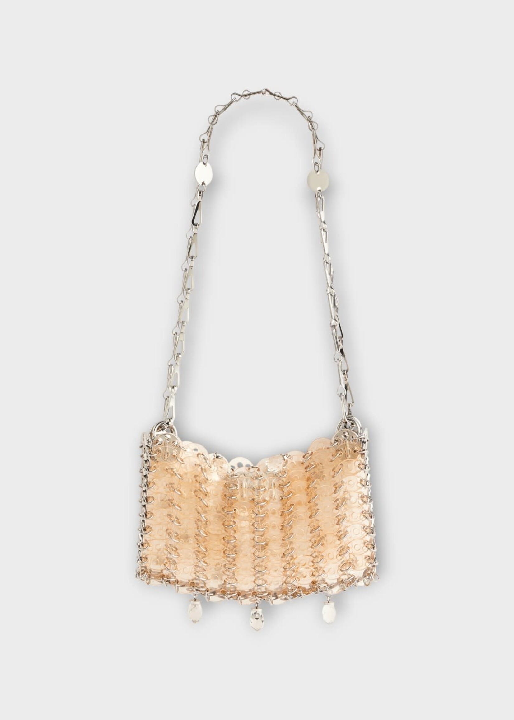 Rabanne Rabanne Bag, Pink, Mesh Shoulder Mini Bag In Transparent Pink