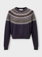 Alexandra Golovanoff AGT Knitwear, Multi, Cashmere Mila Knitwear In Purple Jacquard