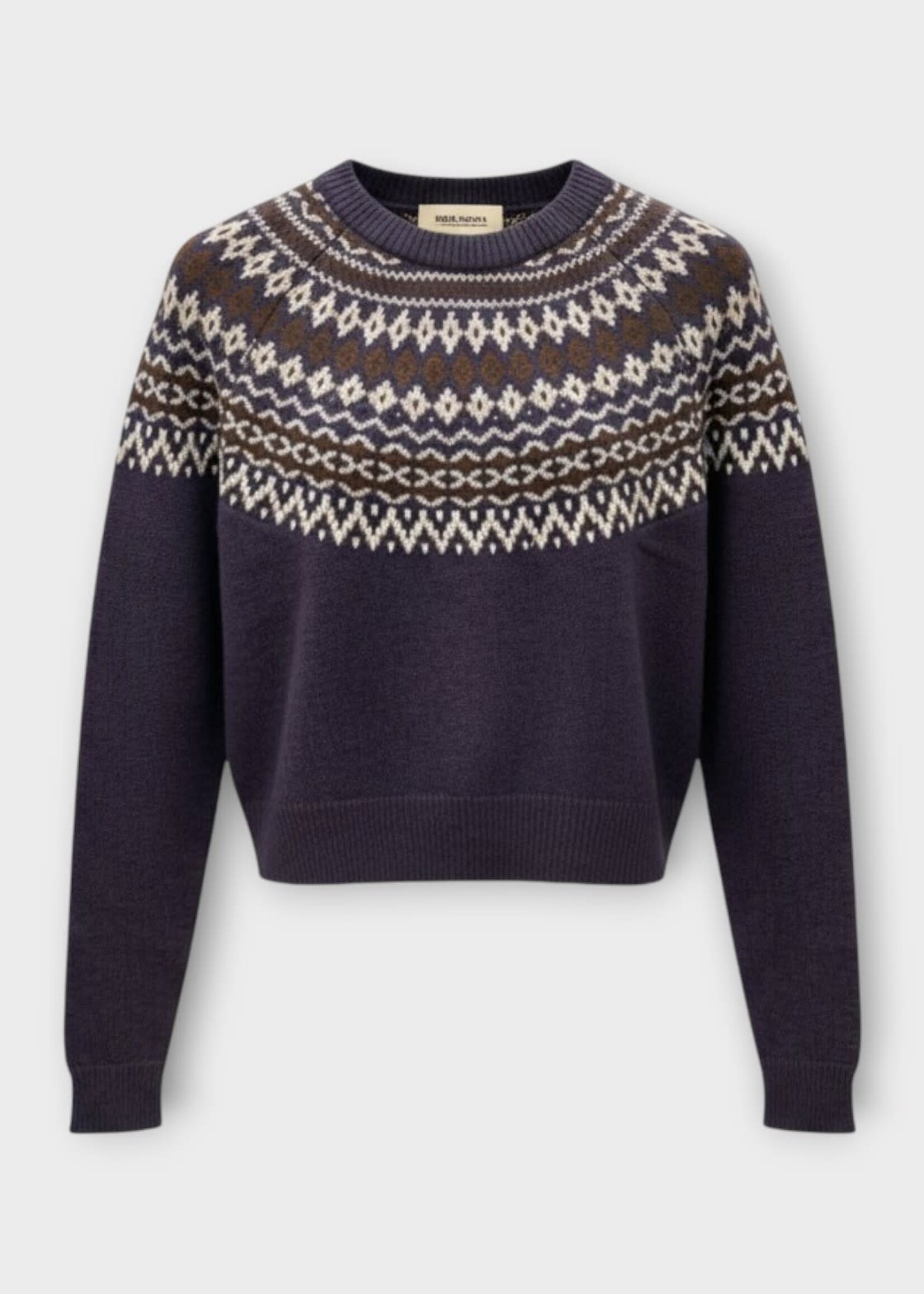 Alexandra Golovanoff AGT Knitwear, Multi, Cashmere Mila Knitwear In Purple Jacquard