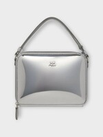 Courreges Courreges Bag, Silver, Cloud Square Top Handle Zipped Hand Bag In Mirror