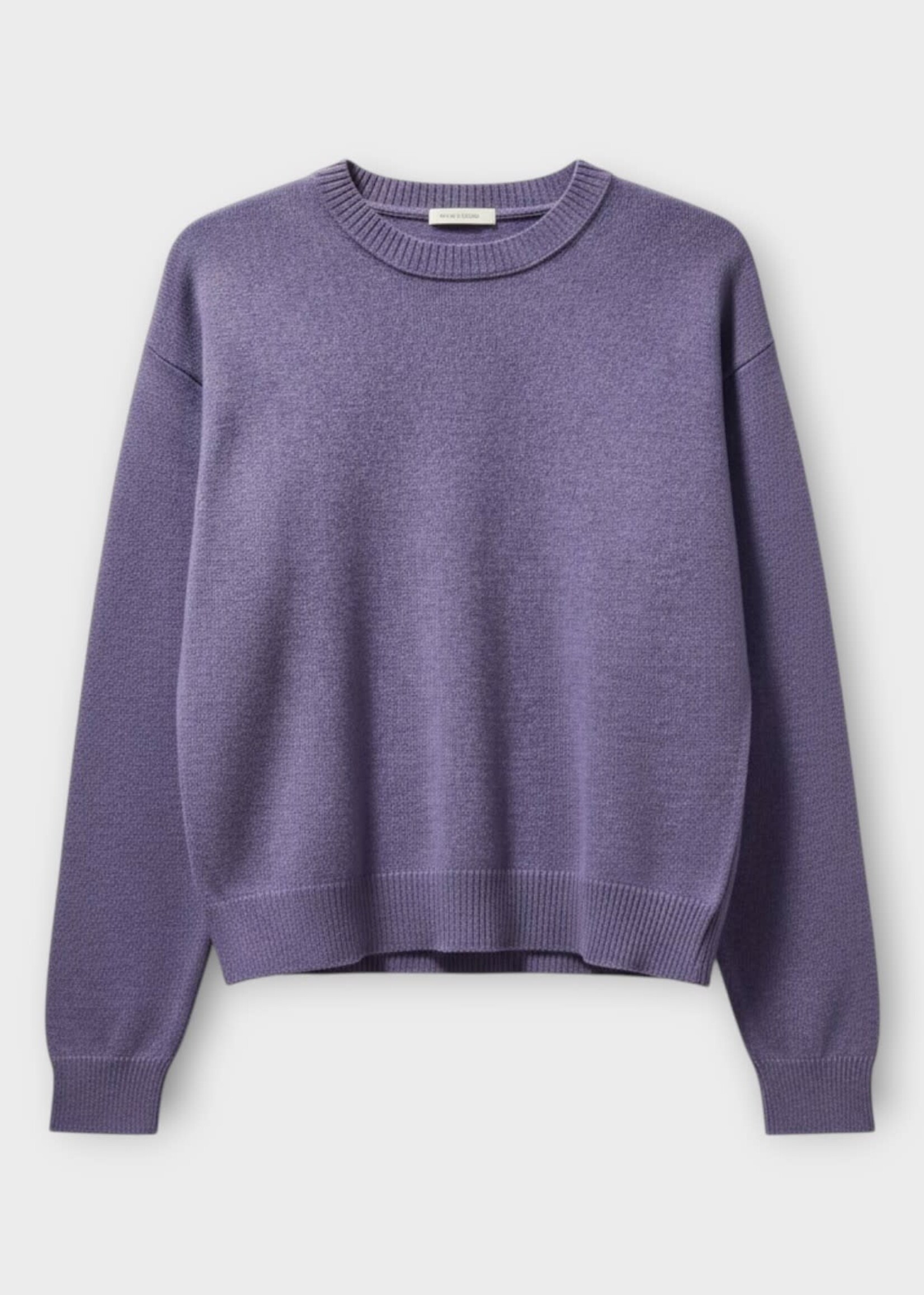 Alexandra Golovanoff Tricots AGT Knitwear, Purple, Agnes Light Cashmere Crew Neck Sweater in Purple
