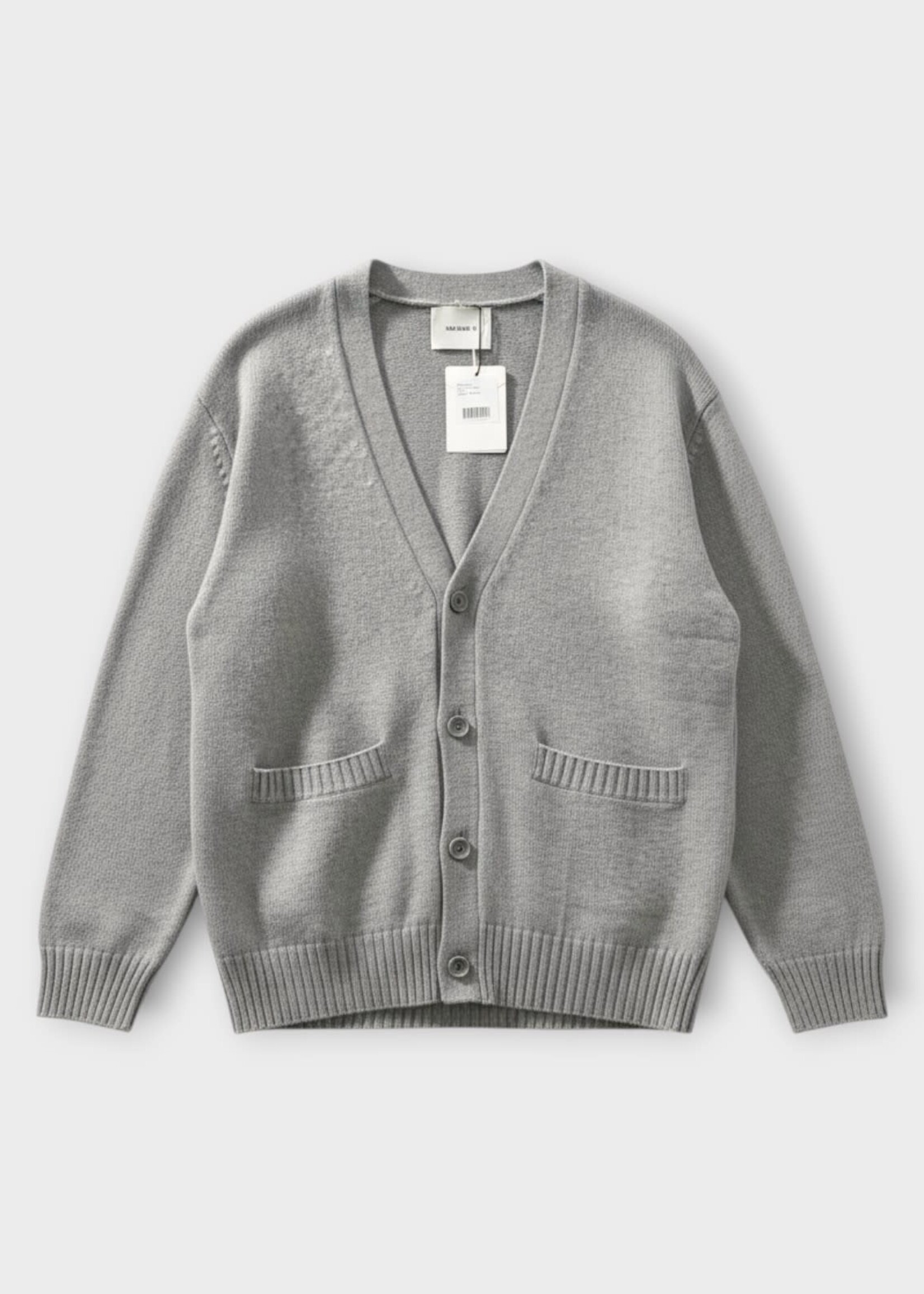 Lisa Yang Lisa Yang Knitwear, Grey, Wilson Cashmere V-Neck Button Up Cardigan In Dove Grey w/ Pockets