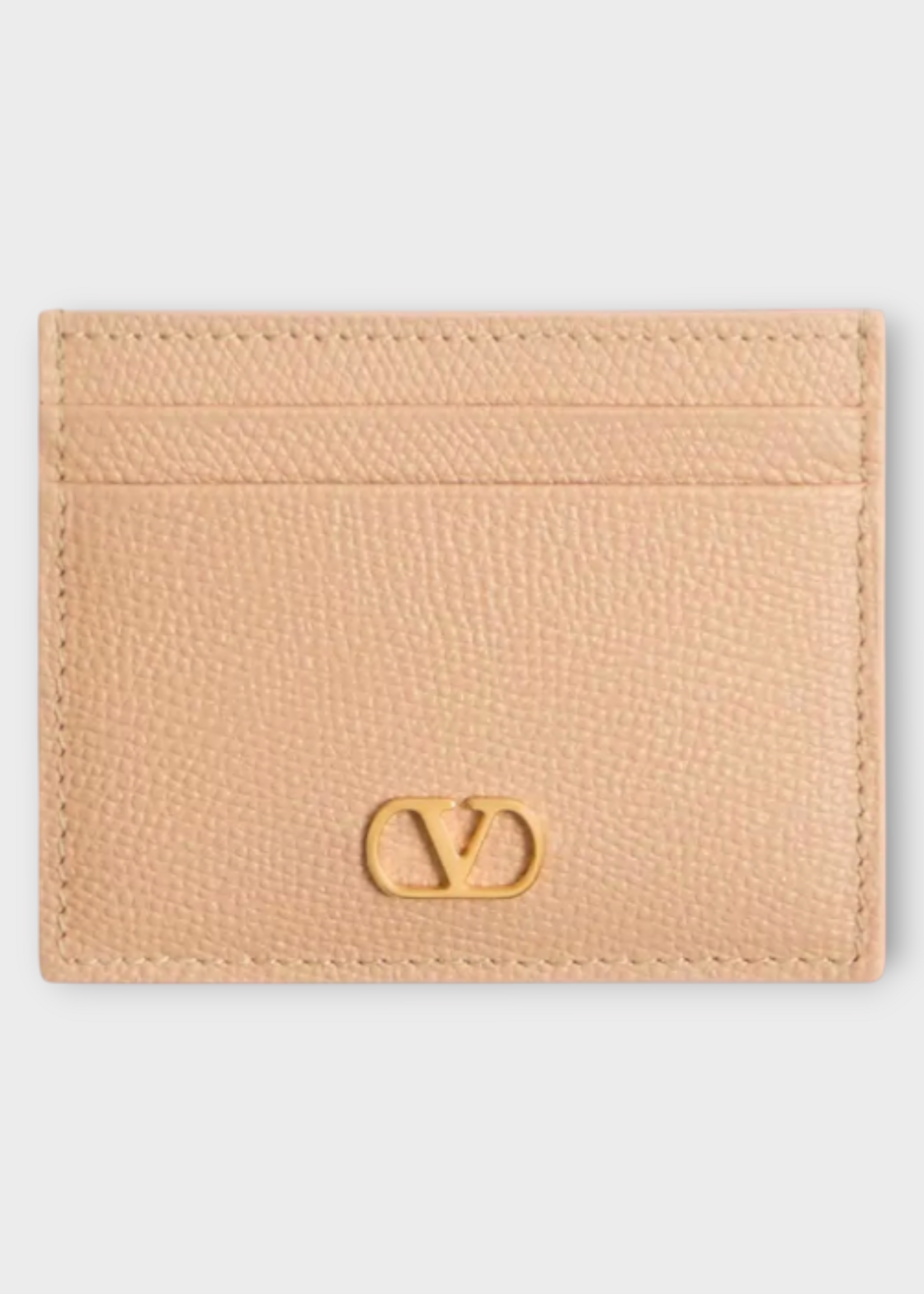 Valentino Valentino Wallet, Pink, Vlogo Signature Soft Grain Leather Card Holder In Rose Sand