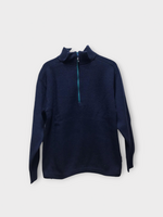 GR10K GR10K Knitwear, Navy, Wool Felted High Neck Zip Up Sweater