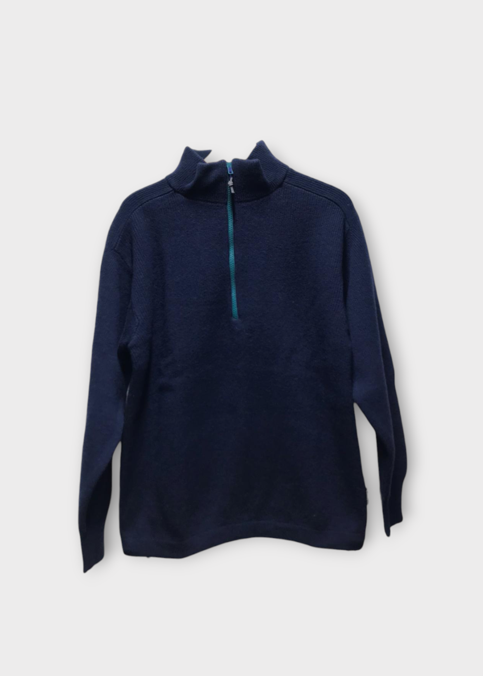 GR10K GR10K Knitwear, Navy, Wool Felted High Neck Zip Up Sweater