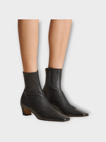 Khaite Khaite Boots, Black, Nevada Lamb Leather Ankle Urban Cowboy Boots In Black