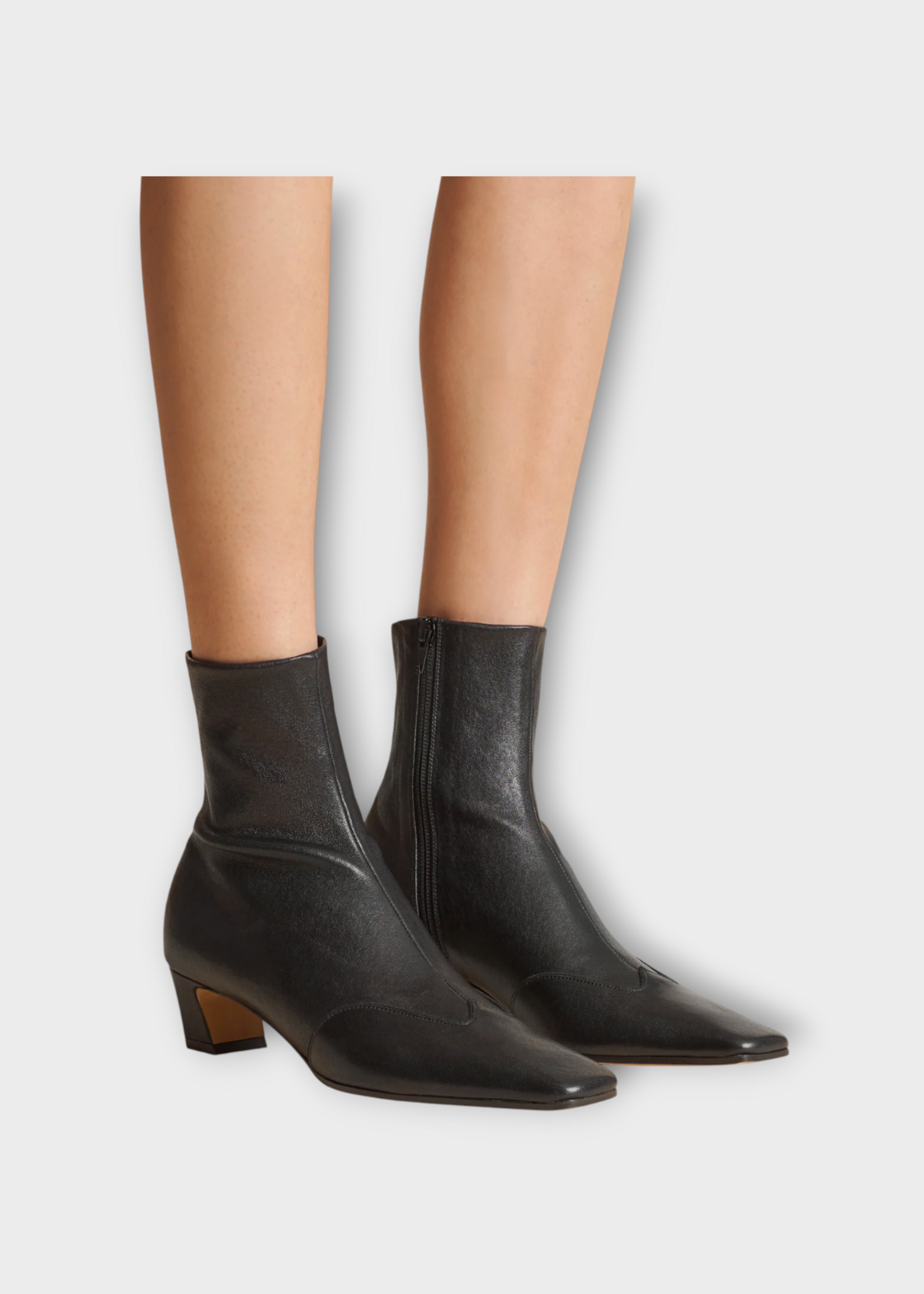 Khaite Khaite Boots, Black, Nevada Lamb Leather Ankle Urban Cowboy Boots In Black