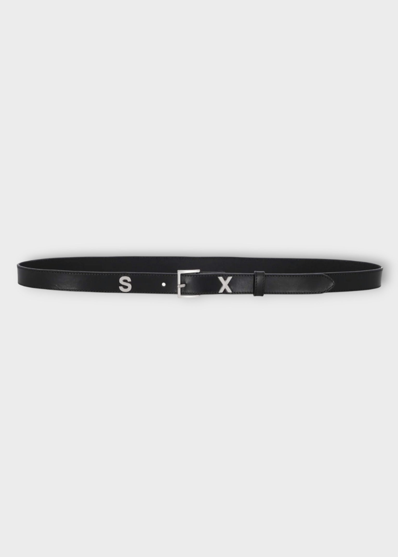 Martine Rose Martine Rose Belt, Black, Leather Sex Belt In Black w/ Silver Buckle