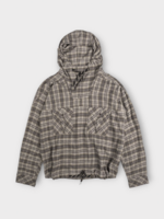 Martine Rose Martine Rose Sweatshirt, Print, Hooded Shirt In Grey Check w/ Chest Pockets
