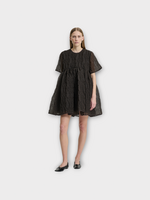 Cecilie Bahnsen Cecilie Bahnsen Dress, Black, Britney Short Sleeve Oversized Dress in Soil Brown